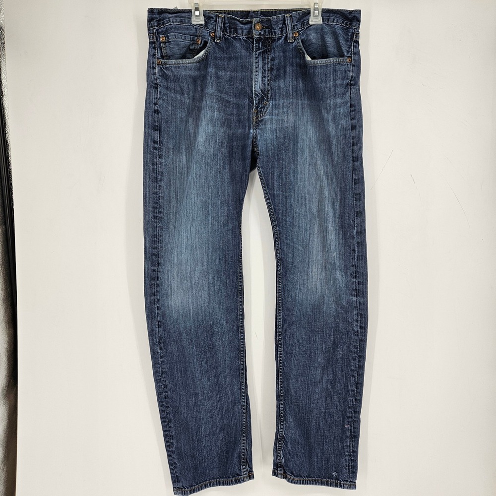 Vintage Levis 505 Jeans Mens 36x34 Regular Fit Blue Denim Zip Fly Casual
